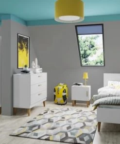 Nateo Concept Commodes Enfant Commode 3 Tiroirs Blanc Et Chêne -Commodes enfant Soldes 2022 commode 3 tiroirs blanc et chene 2
