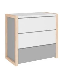 Bellamy Commodes Enfant Commode 3 Tiroirs Blanc Gris