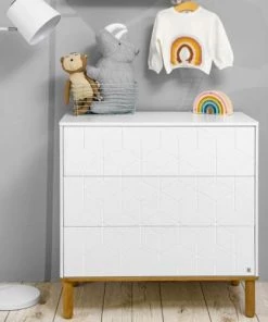Bellamy Commodes Enfant Commode 3 Tiroirs Blanc Naturel -Commodes enfant Soldes 2022 commode 3 tiroirs blanc naturel 1