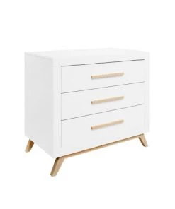 Bopita Commodes Enfant Commode 3 Tiroirs Blanc Naturel Naturel