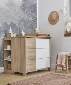 Galipette Commodes Enfant Commode 3 Tiroirs Chêne Blanc -Commodes enfant Soldes 2022 commode 3 tiroirs chene blanc 1