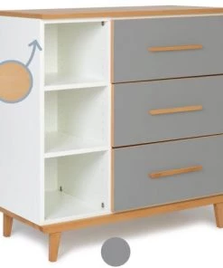 Wookids Commodes Enfant Commode 3 Tiroirs Gris Ardoise -Commodes enfant Soldes 2022 commode 3 tiroirs gris ardoise 4