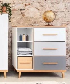 Wookids Commodes Enfant Commode 3 Tiroirs Gris Ardoise -Commodes enfant Soldes 2022 commode 3 tiroirs gris ardoise 6