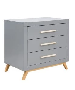 Bopita Commodes Enfant Commode 3 Tiroirs Gris Naturel Naturel