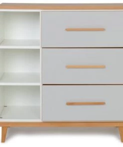 Wookids Commodes Enfant Commode 3 Tiroirs Manhattan Gris