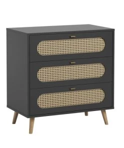 Vox Commodes Enfant Commode 3 Tiroirs Noir