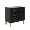 Bopita Commodes Enfant Commode 3 Tiroirs Noir Mat Naturel -Commodes enfant Soldes 2022 commode 3 tiroirs noir mat naturel