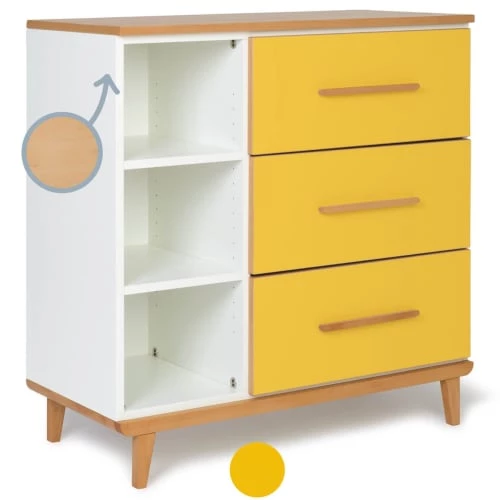 Wookids Commodes Enfant Commode 3 Tiroirsjaune Soleil 4 Wookids Commodes Enfant Commode 3 Tiroirsjaune Soleil – Image 2
