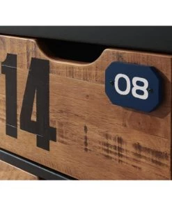 Vipack Commodes Enfant Commode 4 Tiroirs Noir Naturel -Commodes enfant Soldes 2022 commode 4 tiroirs noir naturel 2