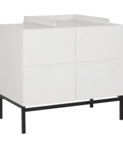 Quax Commodes Enfant Commode 4 Tiroirs + Plan à Langer Blanc