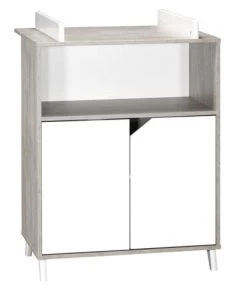 BabyPrice Commodes Enfant Commode à Langer 103x76x66cm En Bois Gris Foncé
