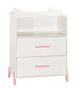 BabyPrice Commodes Enfant Commode à Langer 103x76x68cm En Bois Blanc