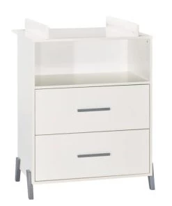 BabyPrice Commodes Enfant Commode à Langer 103x76x68cm En Bois Blanc