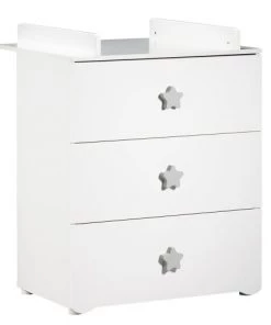 BabyPrice Commodes Enfant Commode Ă Langer 3 Tiroirs 97x76x66cm En Bois Blanc
