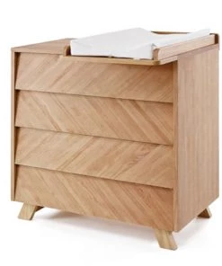 ID Kids Commodes Enfant Commode à Langer 4 Tiroirs Bois Massif