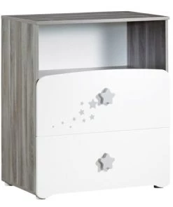 BabyPrice Commodes Enfant Commode Ă Langer Et 1 Niche 97x76x66cm En Bois Blanc