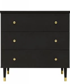 Bopita Commodes Enfant Commode Avec 3 Tiroirs Noir Mat En MDF Et Panneaux De Particules