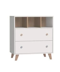 ID Kids Commodes Enfant Commode Bébé Effet Bois Blanc Et Bois