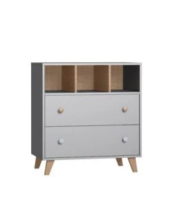 ID Kids Commodes Enfant Commode Bébé Effet Bois Gris Et Bois