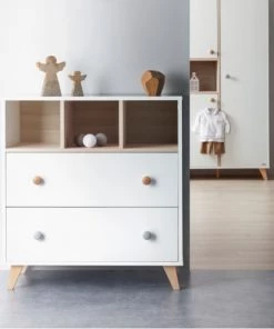 ID Kids Commodes Enfant Commode Bébé Effet Bois Gris Et Bois -Commodes enfant Soldes 2022 commode bebe effet bois gris et bois 3