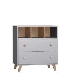 ID Kids Commodes Enfant Commode Bébé Effet Bois Gris Et Bois -Commodes enfant Soldes 2022 commode bebe effet bois gris et bois 4