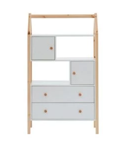 Baita Commodes Enfant Commode Blanc 2 Portes Et 2 Tiroirs 80cm