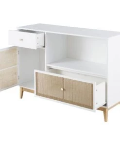 Maisons Du Monde Commodes Enfant Commode Compatible Plan à Langer 1 Porte 2 Tiroirs Blanche Et Cannage En Rotin -Commodes enfant Soldes 2022 commode compatible plan a langer 1 porte 2 tiroirs blanche et cannage en rotin 1000 9 33 225820 3