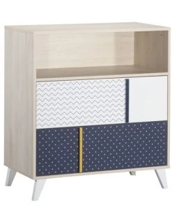 Sauthon Commodes Enfant Commode Enfant 2 Tiroirs 94x86x48cm Bleu Marine