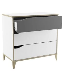 Calicosy Commodes Enfant Commode Enfant 3 Tiroirs Grise Et Blanche - L78,3 Cm -Commodes enfant Soldes 2022 commode enfant 3 tiroirs grise et blanche l78 3 cm 2