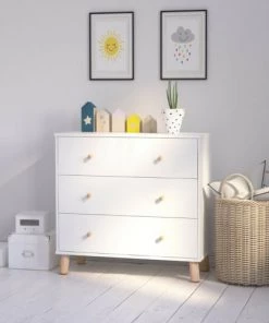 ID Kids Commodes Enfant Commode Enfant Bois Massif Blanc Et Bois -Commodes enfant Soldes 2022 commode enfant bois massif blanc et bois 2