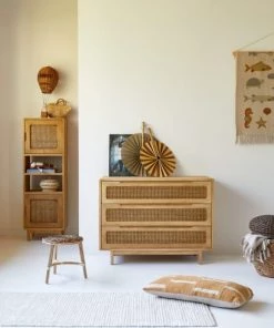 Tikamoon Commodes Enfant Commode Enfant En Orme Massif Et Cannage