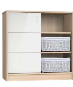 Home Maison Commodes Enfant Commode Enfant Java 3niches Et 1porte Coulissante Blanc