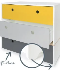 Wookids Commodes Enfant Commode Jaune-gris Perle-gris Espace -Commodes enfant Soldes 2022 commode jaune gris perle gris espace 2