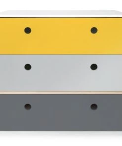 Wookids Commodes Enfant Commode Jaune-gris Perle-gris Espace