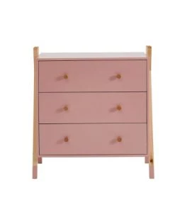 Baita Commodes Enfant Commode Rose 3 Tiroirs 81cm