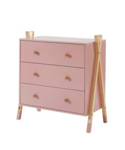 Baita Commodes Enfant Commode Rose 3 Tiroirs 81cm -Commodes enfant Soldes 2022 commode rose 3 tiroirs 81cm 3