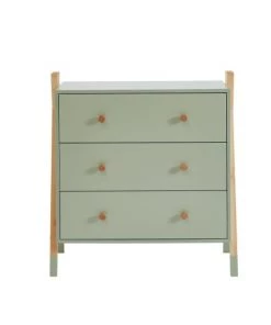 Baita Commodes Enfant Commode Vert 3 Tiroirs 81cm