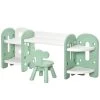 Homcom Tables Et Chaises Enfant Ensemble Bureau, Chaise Et Bibliothèque Pour Enfant Vert D'eau Blanc -Commodes enfant Soldes 2022 ensemble bureau chaise et bibliotheque pour enfant vert d eau blanc