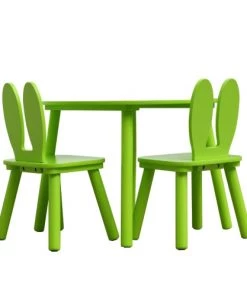 Mobili Rebecca Tables Et Chaises Enfant Ensemble De Table Basse Et 2 Chaises Pour Enfants En MDF Vertes