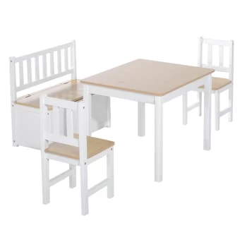 Homcom Tables Et Chaises Enfant Ensemble De Table Et Chaises Enfant De 4 Pièces Blanc Gris 7 Homcom Tables Et Chaises Enfant Ensemble De Table Et Chaises Enfant De 4 Pièces Blanc Gris – Image 5