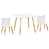 Homcom Tables Et Chaises Enfant Ensemble Scandinave Table Et Chaises Enfant Motif Ourson Bois Blanc -Commodes enfant Soldes 2022 ensemble scandinave table et chaises enfant motif ourson bois blanc
