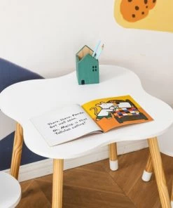 Homcom Tables Et Chaises Enfant Ensemble Scandinave Table Et Chaises Enfant Motif Ourson Bois Blanc -Commodes enfant Soldes 2022 ensemble scandinave table et chaises enfant motif ourson bois blanc 4