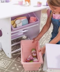 KidKraft Tables Et Chaises Enfant Ensemble Table Avec 4 Bacs De Rangement Et 2 Chaises Rose Et Violet -Commodes enfant Soldes 2022 ensemble table avec 4 bacs de rangement et 2 chaises rose et violet 2