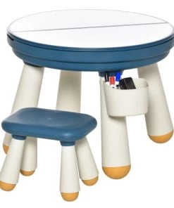 Homcom Tables Et Chaises Enfant Ensemble Table De Construction Multi-activités Enfant Avec Tabouret