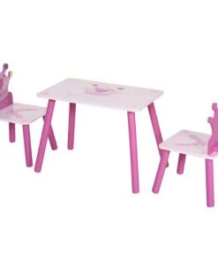 Homcom Tables Et Chaises Enfant Ensemble Table Et Chaises Enfant Design Princesse Bois Rose