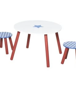 Homcom Tables Et Chaises Enfant Ensemble Table Et Chaises Enfant Motif étoilé Bois Bleu Blanc