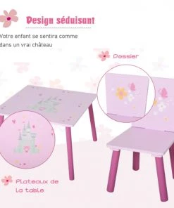 Homcom Tables Et Chaises Enfant Ensemble Table Et Chaises Enfant Motif étoilé Bois Bleu Blanc -Commodes enfant Soldes 2022 ensemble table et chaises enfant motif etoile bois bleu blanc 4