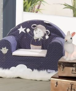 Sauthon Fauteuils Et Poufs Enfant Fauteuil Club Pour Enfant 48x40cm En Coton Bleu -Commodes enfant Soldes 2022 fauteuil club pour enfant 48x40cm en coton bleu 2