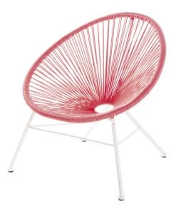 Maisons Du Monde Mobilier De Jardin Enfant Fauteuil De Jardin Enfant En Résine Rose Et Métal Blanc