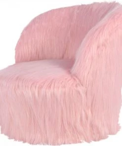 ReCollection Tables Et Chaises Enfant Fauteuil Enfant Fourrure Rose 47x47x45cm